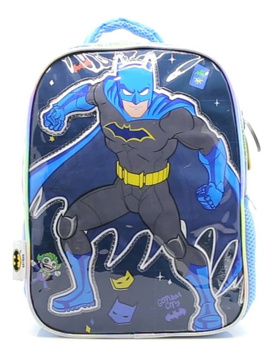 Mochila Jardin Espalda Batman Superheroe Dc Lj099 Color Azul Diseño de la tela Liso