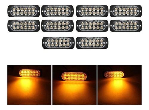 10 Lampara Estroboscopica Emergencia Amarilla 12 Luz Led Kit