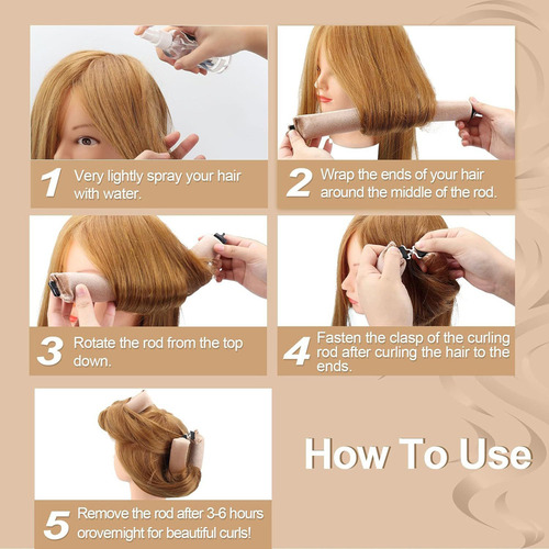 X Kit Para Rizar El Cabello, Sin Calor, Rizado, 6 Unidades,