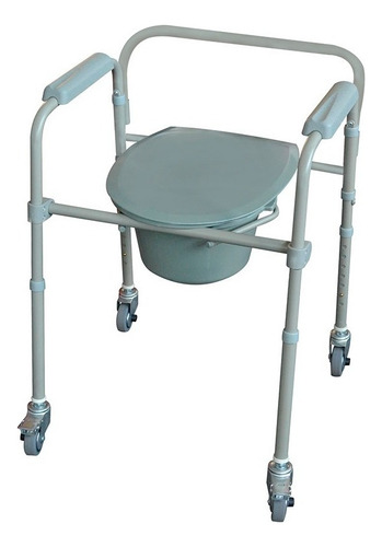 Silla Comodo Aumento Ducha Baño 3 En 1 Con Ruedas Plegable