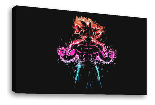 Cuadro Decorativo Canvas Moderno Goku Color Natural Armazón Natural