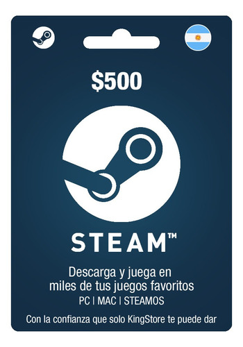 Tarjeta Steam Wallet 500 Ars Arg Gift Card