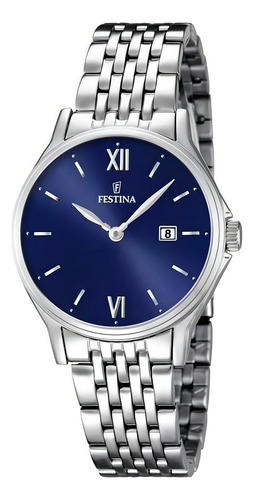 Reloj Festina Dama F16748/3 Acero Color de la malla Plateado Color del bisel Plateado Color del fondo Azul