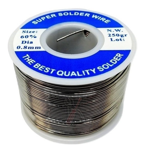 Imagen 1 de 2 de Rollo Carretel De Estaño 250gr 0.8mm