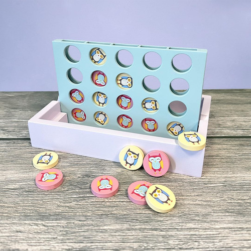 House Of Marbles Juego De Madera 4 En Una Fila, Juego De Mes