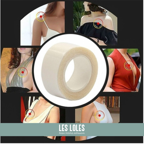 Imagen 8 de 10 de Combo Cinta Doble Faz + 20 Pezoneras Waterproof Les Loles