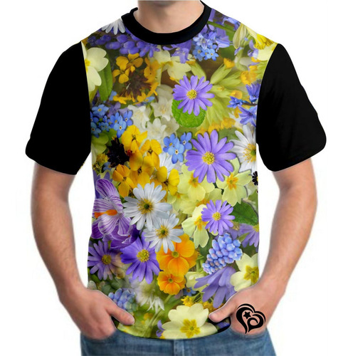Camisa Florida Masculina Camiseta Floral Roupas Blusa Est2