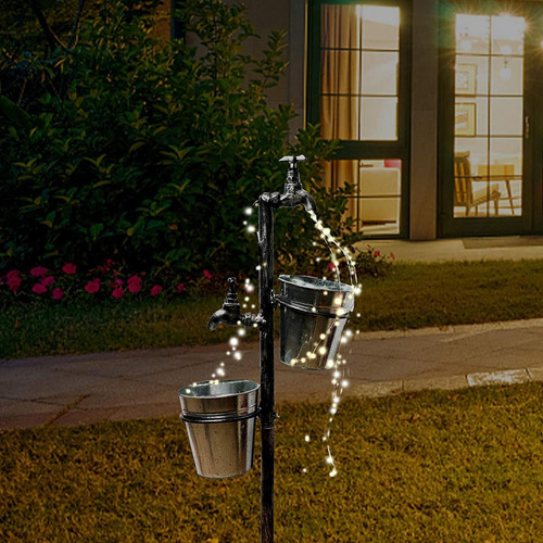 Lámpara De Jardín Romántico Regadera Cadena Luz Solar