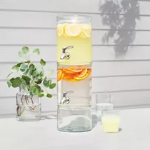 Comprar Dispensador De Bebidas 2 Niveles De Vidrio 7.5ltrs Apilable