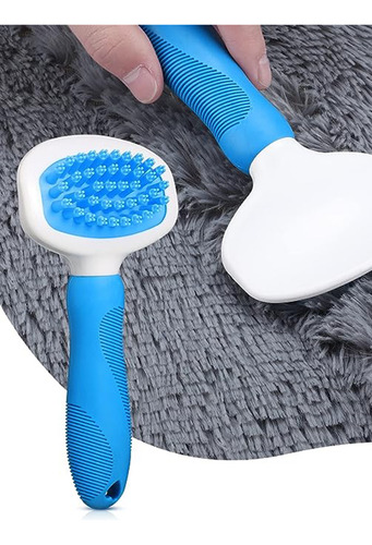 Cepillo Masaje Silicona Para Perros Gatos Pelo Largo Y Corto