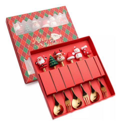 Set De 6 Cucharas Navideñas