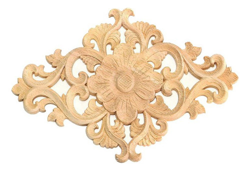 Muebles De Hogar Con Apliques De Madera Tallada Sin Pintar,