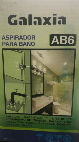 Imagen 7 de 8 de Extractor De Aire Para Baño Galaxia 6 Ab6 Color Grafito