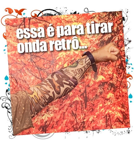 Tattoo Sleeve Braço Tatoo Fake Panturrilha Tatto Falsa 38cm