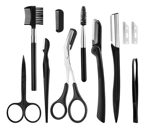 Kit Aparador De Sobrancelha, Tesoura De Sobrancelha 11 Em 1,