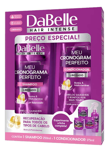 Kit Shampoo + Cond Dabelle Meu Cronograma Perfeito Reconstru