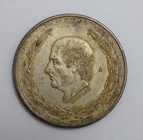Moneda 5 Pesos Plata Ley .720 1952 Hidalgo