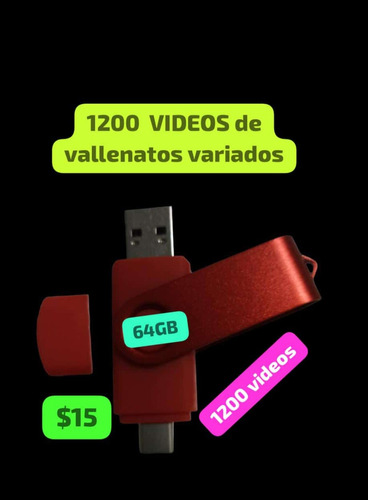 Pendrive Con 1200 Videos De Vallenato Variados