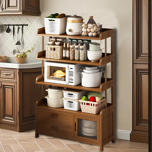 Armario Comedor 80cm 5 Niveles Bebidas/té Black Walnut