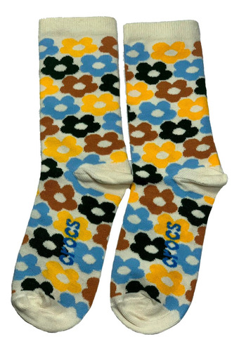 Medias Crocs Socks 3/4 Flowers Mujer 7019c90h Ahora 6 Empo