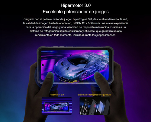 Bison Gt2 Pro 5g - Celular Resistente / Ram 8 Gb, Rom 256 Gb