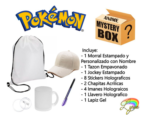 Pokemon Mystery Box Tazon Lapiz Jockey Chapita Llavero