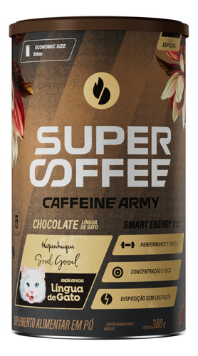 Supercoffee 3.0 Chocolate Língua De Gato Caffeine Army 380g