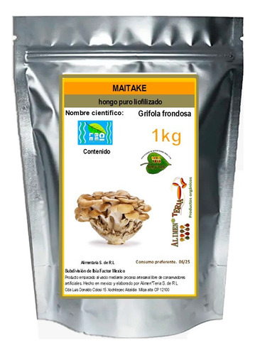 500c/u Cola Pavo Melena Shitake Verbena Diente Y 1kg C.ash