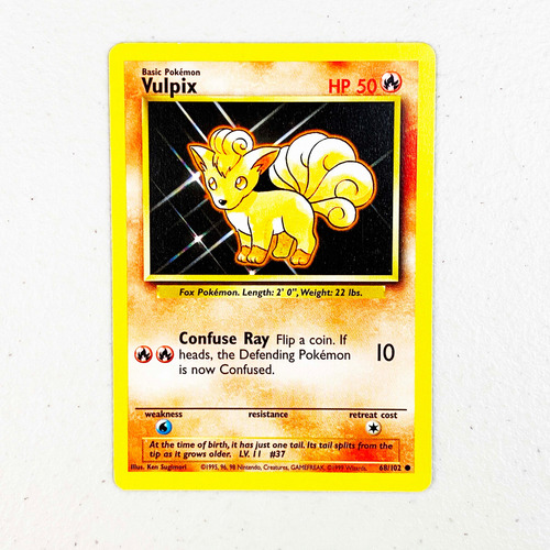 Near Mint Vulpix Base Set 1999 Vintage Cartas Pokemon Tcg Vulpix Base Set 1999 Inglés (Usado)