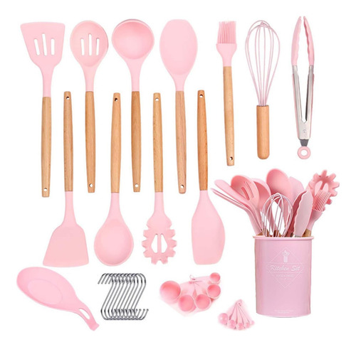 34pcs Juego De Utensilios De Cocina De Silicona, Juego De Ut