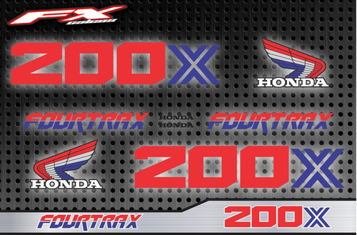 Calcos Simil Original Honda Fourtrax Trx 200x  Fxcalcos