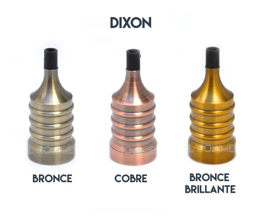 Imagen 3 de 4 de Portalampara Dixon Metalico Vintage 3 Colores En Stock