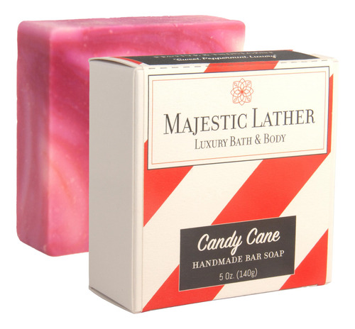 Jabón En Barra Majestic Lather Candy Cane Luxury, 150 Ml, Pa