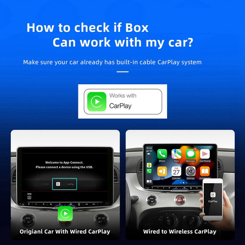 Carplay Ai Box Android 13 8 G +128 G Qcm6225 8 Núcleos Inalá