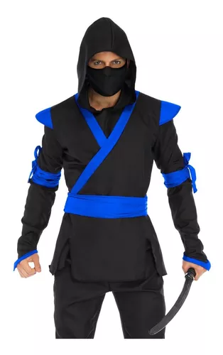 Disfraz de Mercenario azul para adulto.Disfraz Ninja para hombre