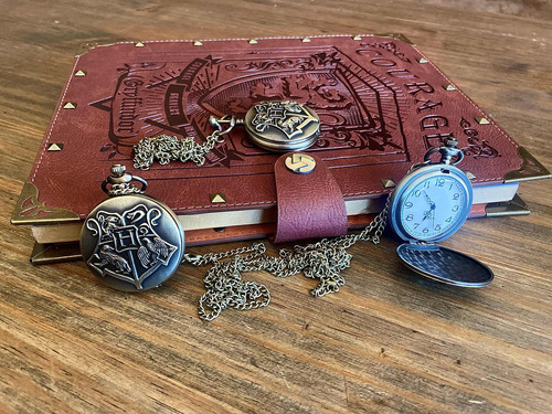 Reloj De Bolsillo Box X 2 Harry Potter Cuarzo De Bronce