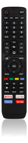 Control Remoto Compatible Con Pantalla Hisense En3v39h Botón Directo Para Youtube Y Netflix + Pilas