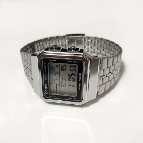 Relogio Casio Digital Prata A500wa Mapa Original C/ Caixa Nf