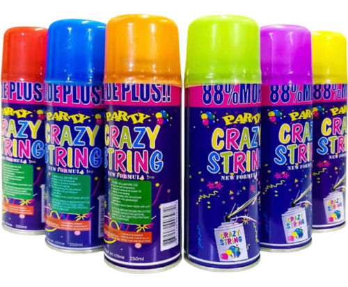 3 Spray Serpentina Fiesta Batucada Evento Boda Cumpleaños