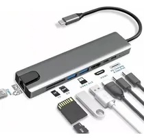 Comprar Usb C Hub Adaptador Hdmi Macbook Pro 4k Micro Sd Mac Win Lin Color Plateado