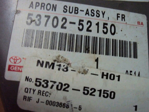 Faldon De Guardafango Yaris Año 2006 Al 2009 Lado Izquierdo
