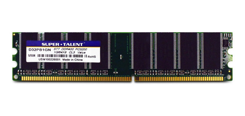 Memoria Ram 1gb Super Talent Ddr400 64x8 No Heatsink D32pb1gn