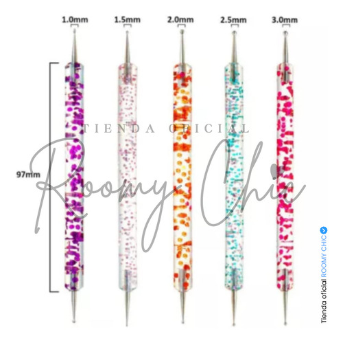 Pinceles Mano Alzada Liner+punteros+paleta Para Arte En Uñas