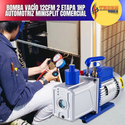 Bomba Vacío 12cfm 2 Etapa 1hp Automotriz Minisplit Comercial