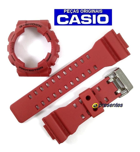 Kit Pulseira + Bezel G-shock Vermelho Ga-100 Ga-110 Original