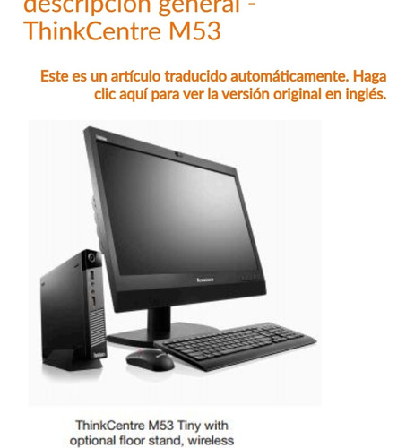 Computadora Lenovo Thinkcenter M53