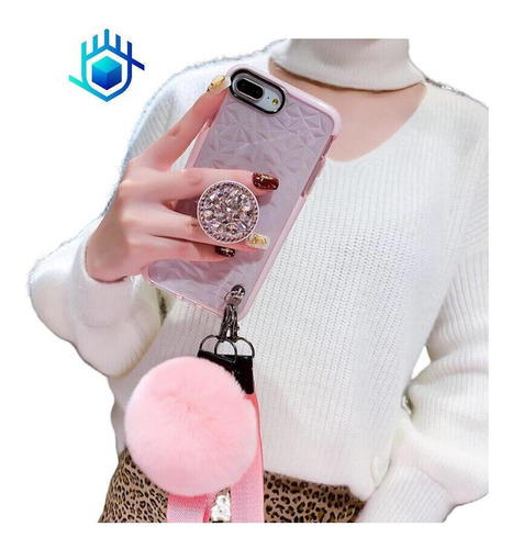 Imagen 5 de 9 de Funda Todos Equipos+ Sujetador+pompon+correa Diamantes Mujer