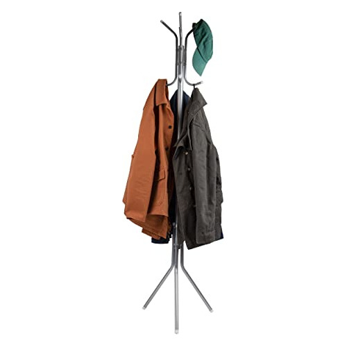 Alloy Collection, Coat Tree With 8 Hooks, Metal, Silver...