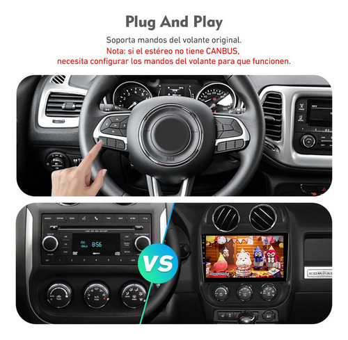 Zk Estéreo 4g+64gb Para Jeep Compass Patriot 2010-2016 Wifi6