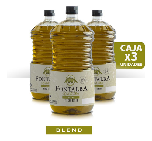 Aceite De Oliva Virgen Extra Fontalba Blend X 3 Bidones X 3l